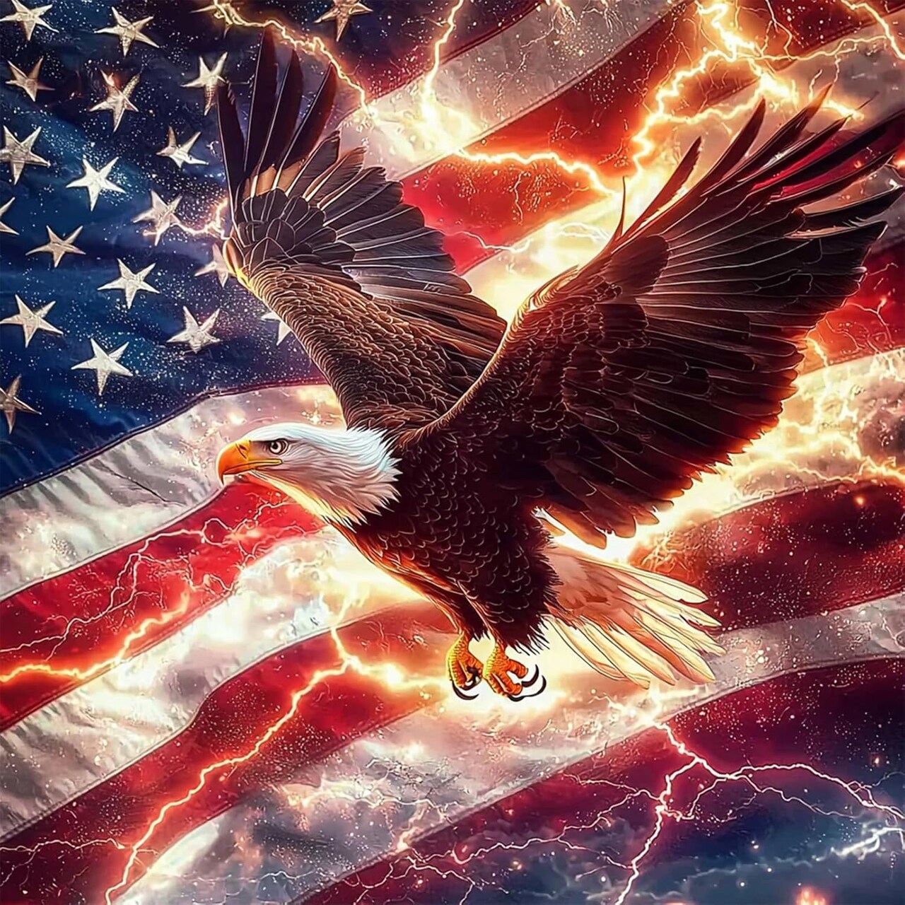 Diamond Painting Kits for Adults, Eagle 5D Diamond Art Kits for Beginners DIY Full Drill Diamonds Painting Pictures, Diamond Gem Art Painting Crafts Wall Decor